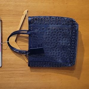 Tory Burch laser cut vegan leather tote